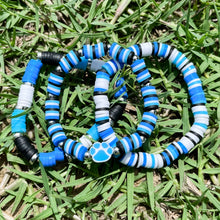 Load image into Gallery viewer, Black & Blue Paw Bracelet Stacks