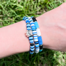 Load image into Gallery viewer, Black & Blue Paw Bracelet Stacks