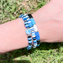 Load image into Gallery viewer, Black & Blue Paw Bracelet Stacks
