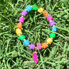 Load image into Gallery viewer, Neon Rainbow with Lightning Bolt Bracelet