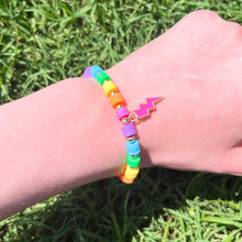 Load image into Gallery viewer, Neon Rainbow with Lightning Bolt Bracelet